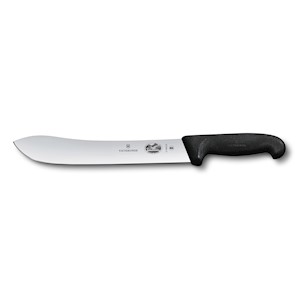 Victorinox 10 Inch Straight Blade Butcher Knife Black Fibrox Handle (5.7403.25) LARGE