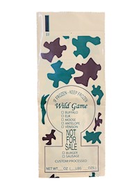 1lb Camo Print Wild Game Bags Printed "Not For Sale" MAIN