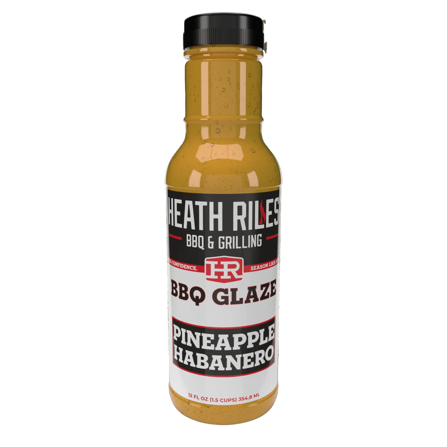 Heath Riles Pineapple Habanero BBQ Glaze 12 oz Bottle LARGE