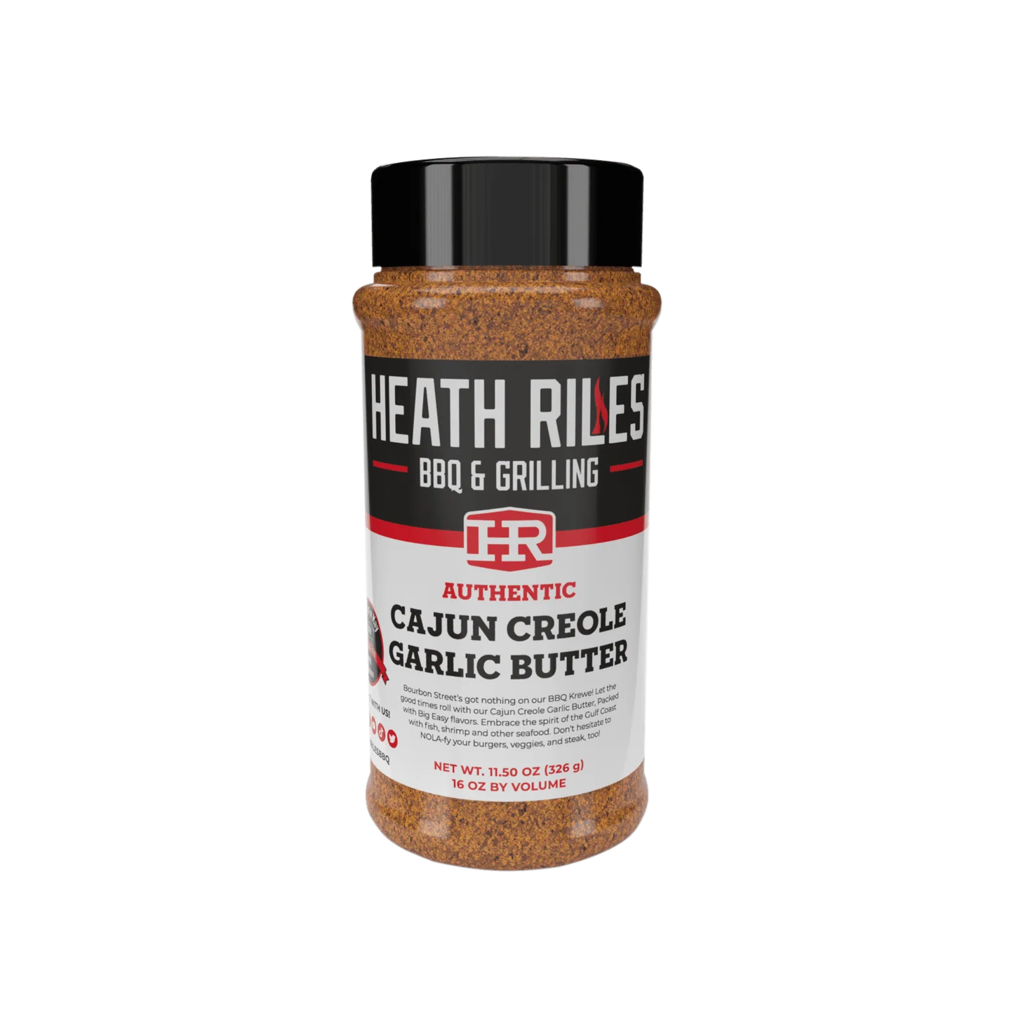Heath Riles Cajun Creole Garlic Butter Rub 11.5oz Shaker MAIN