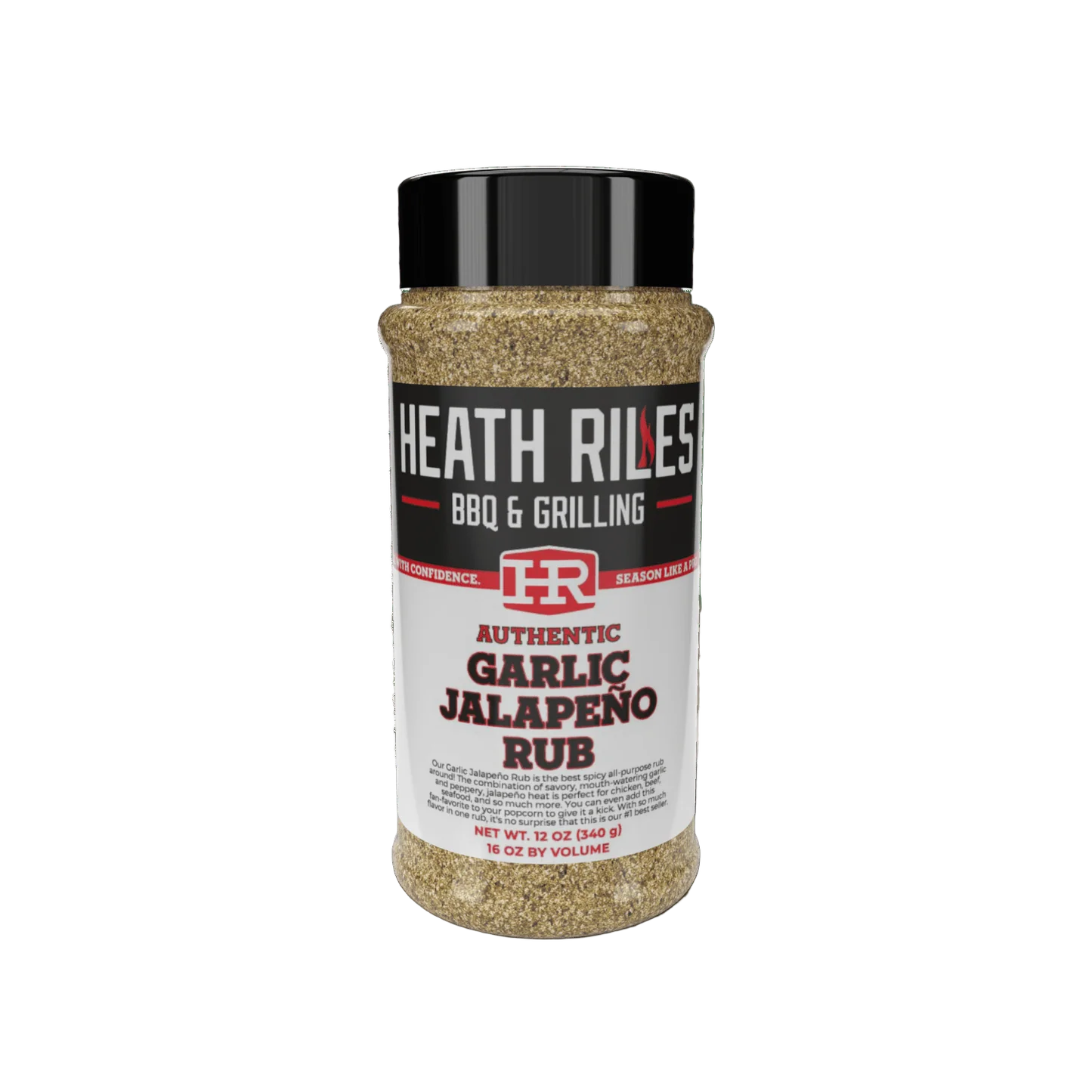 Heath Riles Garlic Jalapeno Rub 12oz Shaker MAIN