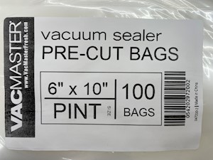 VacMaster External Vacuum Bags 6" X 10" Pint Size LARGE