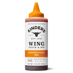 Kinder's Bourbon Peach BBQ Wing Sauce & Dip 15.5 OZ LARGE