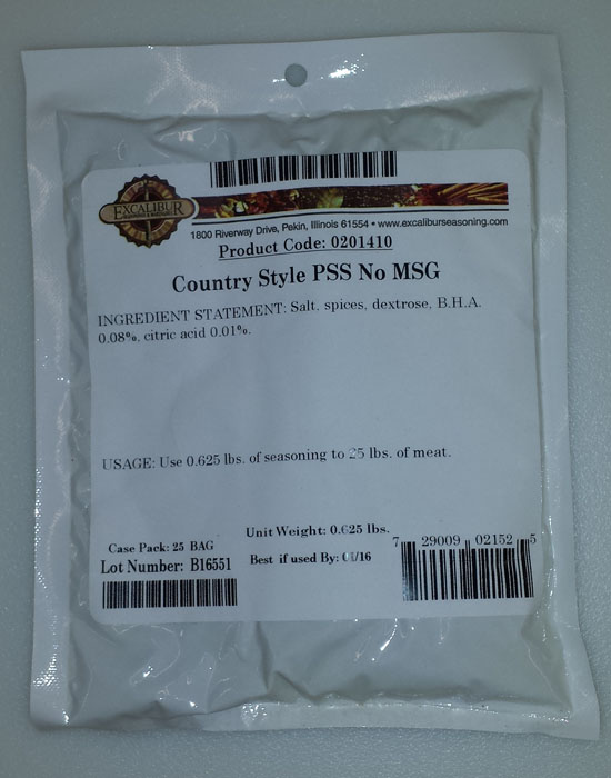 Excalibur Country Pork Sausage Seasoning NO MSG Seasons 25 Pounds THUMBNAIL